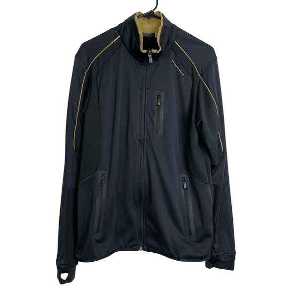Adidas Porsche Design Jacket Mens Medium Black P-5000 Full Zip Workout Run Jog - Picture 1 of 11